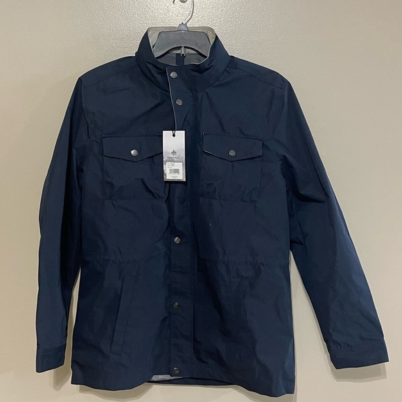 Rainforest Men’s Navy Blue Field Jacket With Stowaway Hood Size M - Picture 3 of 7